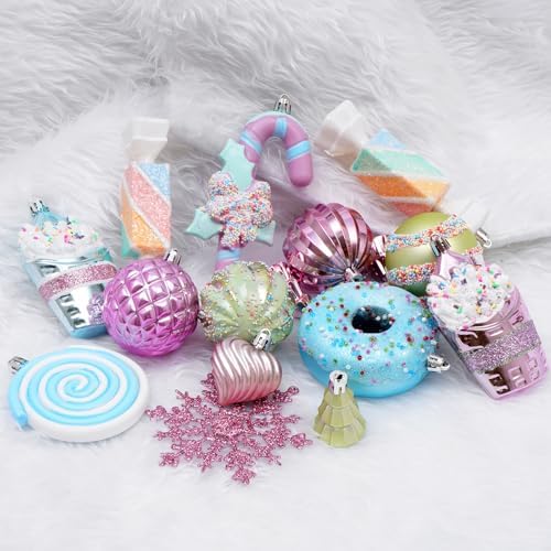 Macaron Christmas Ball Ornaments Set, Candyland Tree Decorations, 48 Pack - Image 5