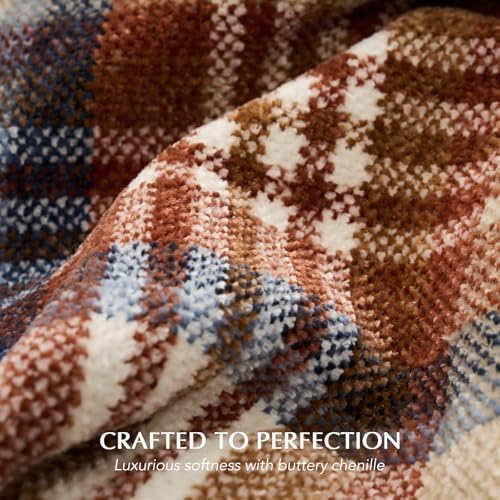 EverGrace Plaid Chenille Fall Throw Blanket, 50"x60", Harvest Plaid - Image 3