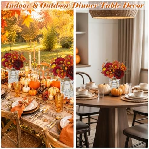 Fall Centerpieces for Tables Fall Flowers in Vase Fall Floral Arrangement - Image 7