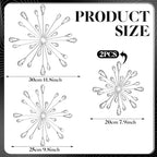 Hicarer 4 Pcs Starburst Wall Decor, Bling Metal Wall Art, Silver - Image 3