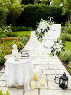 Odouzy Pack of 2 Wedding Arch, Artificial Flowers, Wedding Decor，Flower Garland Be Suited to Banquet, Party, Reception Entrance Welcome Sign and Background Decoration (White) - Image 3