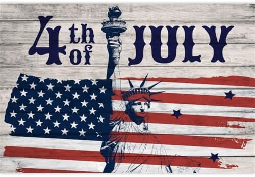 10x6.5ft American 4Th of July Backdrop Independence Day US Flag Stars Stripes National Flag Decorations Background Memorial Day Veterans Day Party Cake Table Banner Photo Booth - Image 4