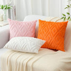 Pallene Fall Pink Faux Fur Throw Pillow Covers 24x24 Set of 2 - Image 5
