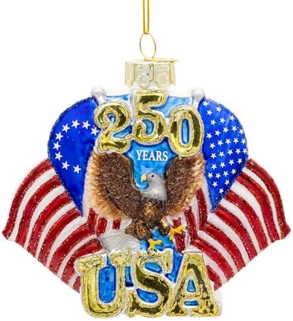 Kurt S. Adler Glass 250th Anniversary U.S. Flag Ornament by KurtSAdler