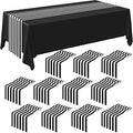 Breling 12 Pack Black and White Striped Table Runner, 12 x 108 Inches by Breling