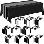 Breling 12 Pack Black and White Striped Table Runner, 12 x 108 Inches by Breling