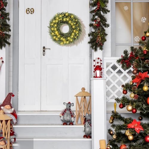 Norfolk Pine Christmas Wreath for Front Door Decoration, 26 in - Image 7