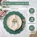 100 Pcs Paper Placemats Round Disposable Table Mats, Dark Green - Image 2