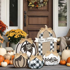 GlikCeil 5 Pcs Fall Pumpkins Porch Decor, Fall Outdoor Decorations by GlikCeil