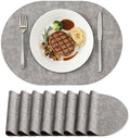 homing Heat Resistant Oval Placemats Set of 8, Light Grey by homing