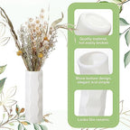Didaey 10 Pack Composite Plastic Flower Vases Bulk White Small Boho Floral Vases for Dried Flower Bouquet Pampas Grass Centerpieces Fall Wedding Party Living Room Decor(Stylish) - Image 3
