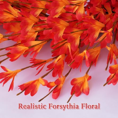 26 Inch Fall Wreath for Front Door, Autumn Thanksgiving Decor (Orange) - Image 3