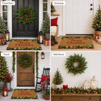Thiccywoov 2 Pcs Merry Christmas Doormat and Wreath Set for Front Door - Image 5