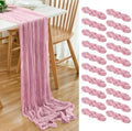 20 Pack Light Pink Cheesecloth Table Runner 17x108 Inch Boho Wrinkled Sheer Gauze Cheese Cloth Table Runner Bulk Decor for Wedding, Bridal Shower, Birthday Party by Dspoot