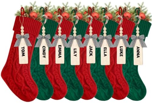 houscly 18 Inch Custom Christmas Stockings, 8 Pack Red Green by houscly