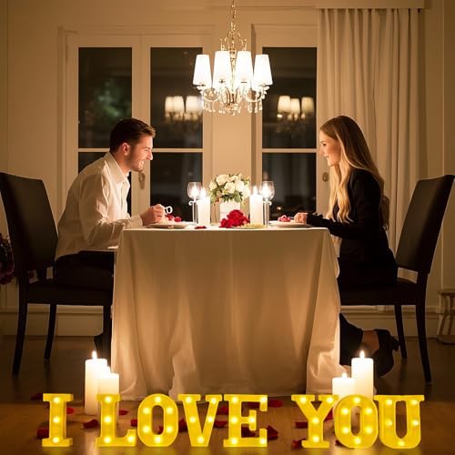 I Love You Light Up Letters with 1000 Rose Petals - Image 2