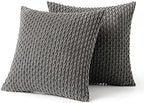 MIULEE Euro Sham Decorative Throw Pillow Covers 24x24 Dark Grey Corduroy - Image 6