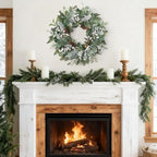 Winter Wreaths for Door Outside, 24 Inch Christmas White Wreath Outside - Image 2