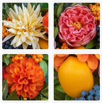 Spring Wreaths for Front Door Outside,24 Inch Summer Wreath with Peony, Dahlia, Hydrangea, Faux Lemons, Berries and Greenery, Colorful Spring Door Wreath for Outdoor Decor - Image 3