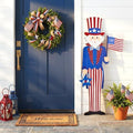 3FT Patriotic Uncle Sam Porch Sign 4th of July Wooden Door Decor, Large 250th Anniversary Memorial Day Front Door Decoration with USA Flag, Leaning or Hanging Outdoor Entryway Porch Decor by WelcometoLawnIdyll