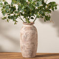Ceramic Rustic Flower Vase, Large Farmhouse Vases Home Decor, 12.5" Tall Pottery Decorative Pampas Vase for Table Living Room Entryway Mantel Bookshelf Bedroom Bathroom Kitchen by ooit