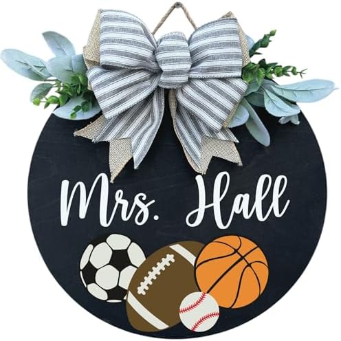 Classroom welcome sign Teacher door sign Gift for Teacher (Teacher Sports-UV042(A3) S006, 15'' Width) by Unknown