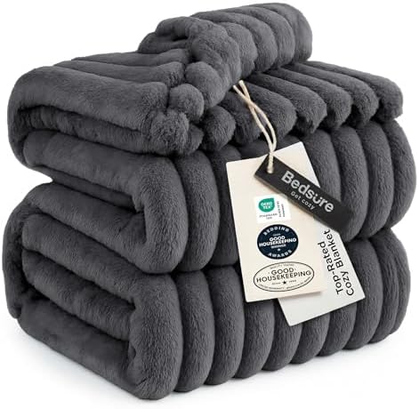 Bedsure Soft Full Size Fleece Blankets for Bed Grey 84"x90" by BEDSURE