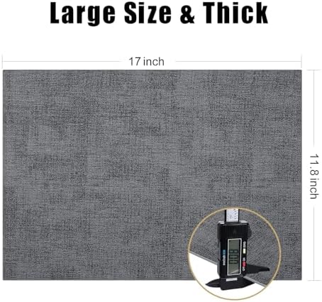 Homaxy PU Faux Leather Placemats for Dining Table, Set of 8, Dark Grey - Image 5