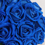 50Pcs Blue Roses Artificial Flowers, Real Touch Velvet Fake Roses Bouquet - Image 4