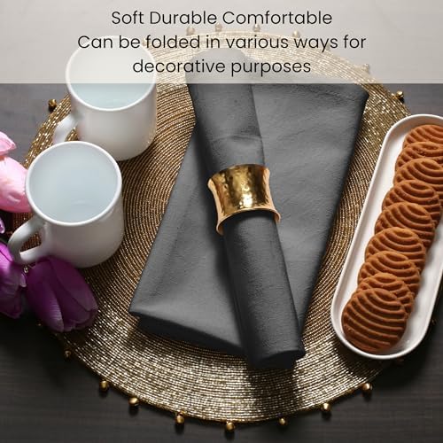 Cotton Clinic Cloth Dinner Napkins Set of 12 - Perfect Everyday Use Table Napkins - Soft Durable Washable - Ideal for Party Wedding Christmas Easter -20x20 inch Dark Grey - Image 5