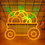 Thanksgiving Harvest Pumpkin Wagon Neon Sign for wall decor Fall LED Light - Image 2