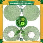 15" Green Rhinestone Round Placemats Set of 4 - Image 3
