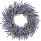 26 Inch Large Lavender Wreaths for Front Door Outside Summer Spring Wreaths for Front Door Floral Wreath All Season for Wedding Farmhouse Porch Wall Room Home Decor by LZNPAArtificialPlants