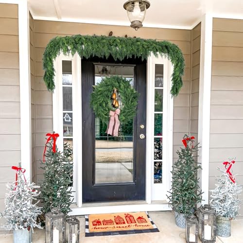 Hananona 6 FT Christmas Garland, 2 Pcs Real Touch Cedar Garlands - Image 7