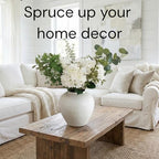 Faux Arrangement - Eucalyptus & White Hydrangea Flowers, Large Artificial Floral Greenery Centerpieces for Tables, Modern Farmhouse Decor for Dining Room, Kitchen & Coffee Table, 30 inches Tall - Image 5