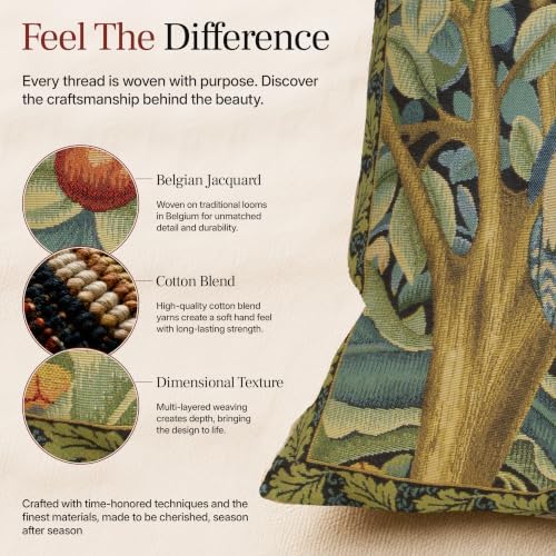 William Morris Woodpecker Right Tapestry Throw Pillow Cover 18 x 18 in - Image 5