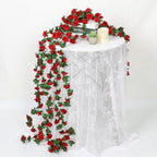 18 Pack 144 FT Artificial Flower Garland Fake Red Roses Vines Silk Flowers - Image 4