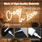 Crazy in Love neon Sign - Levels Dimmable USB neon Lights for Bedroom Wall,Wedding Party neon Light for Decoration Gift for Couples, Valentine's Day - Image 3