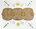 Elegant Decorative Beaded Table Runner 13x36 Inch - Embroidery Glitz Runner for Dining Table Décor, Wedding, Easter, Farmhouse, Living Room, Holiday & New Year Celebrations - Gold by HomebiaDesigns