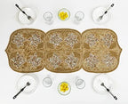 Elegant Decorative Beaded Table Runner 13x36 Inch - Embroidery Glitz Runner for Dining Table Décor, Wedding, Easter, Farmhouse, Living Room, Holiday & New Year Celebrations - Gold by HomebiaDesigns
