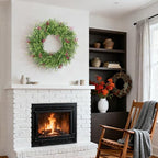 24 Inch Summer Wreaths for Front Door Spring Wreath Outdoor Green Door Wreath for All Seasons Porch Living Room Bedroom Indoor Outdoor Window Wall Farmhouse Home Decoration - Image 3