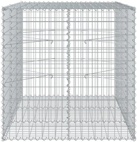 vidaXL Gabion Basket with Cover 59.1"x39.4"x39.4" Galvanized Iron - Image 6