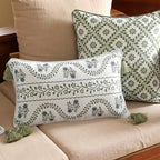 ISAENNE Designer Linen Throw Pillow Cover,Set of 2,20"x12"-Mosella D - Image 2