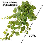 Factory Direct Craft Grape Leaf Cascading Artificial Ivy Vine Bush Greenery - Indoor/Outdoor Tuscany Vineyard Winery Hanging Grape Leaves Plant for Home Porch or Patio Decor (39" L) - Image 2