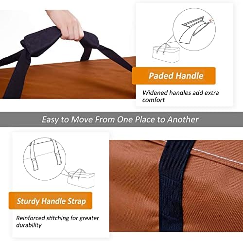 NettyPro Outdoor Patio Cushion Storage Bags Water-Resistant Extra Large 9 Ft Christmas Tree Cushion Bags for Storage, 65 x 20 x 28 Inch, Brown - Image 4