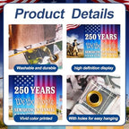 16x7 ft USA 250 Years History Garage Door Banner - “We the People” Tribute with Soldier & Statue of Liberty Scene, Hanging Large Backdrop for Semiquincentennial Events & Patriotic Display - Image 4