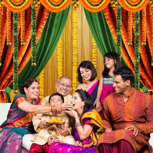 15x8ft Indian Pooja Backdrop Indian Diwali Traditional Festival Ganpati Hindu Puja Photography Background Hindu Wedding Party Banner Decorations Photo Studio Props - Image 6