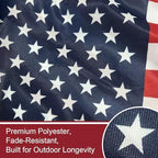 Bradford Small American Flags on Stick 6 Pcs 12x18 inch for Yard Lawn Decorations, Heavy Duty Mini Hand Held Handheld US USA Flags with Retractable Pole Stakes for Garden Planter Outside - Image 6