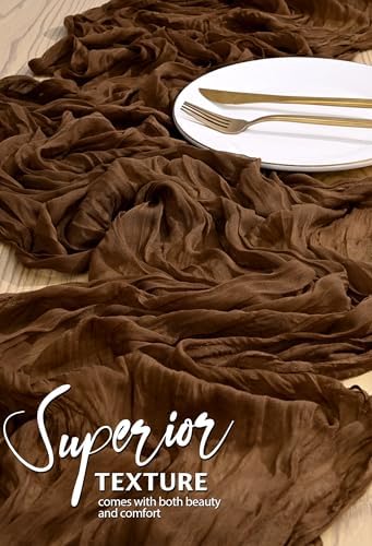 30 Pack Cheesecloth Table Runner 10FT Brown Table Runner Boho Gauze Cheese Cloth Table Runners Long Rustic Sheer Table Decorations for Wedding Party Baby Bridal Shower Birthday Holiday Home - Image 4