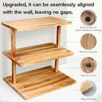 Upgraded Countertop Coffee Station Organizer, 3 Tier Wooden Shelf for Coffee Bar Accessories, Condiment Storage Caddy for Kitchen, Display Rack for Cupcake Tea Cups Kitchen Office - Image 2